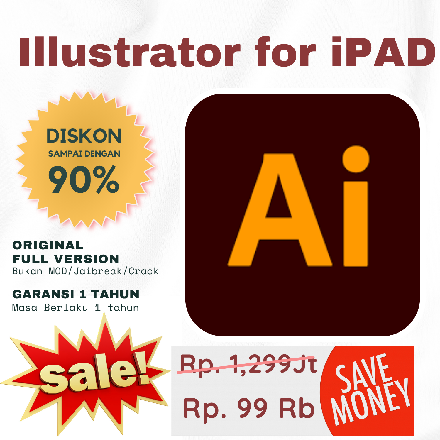 Promo Illustrator for iPad original full version dengan harga Rp99Rb